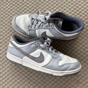 Nike dunk low grey suede swoosh sneaker